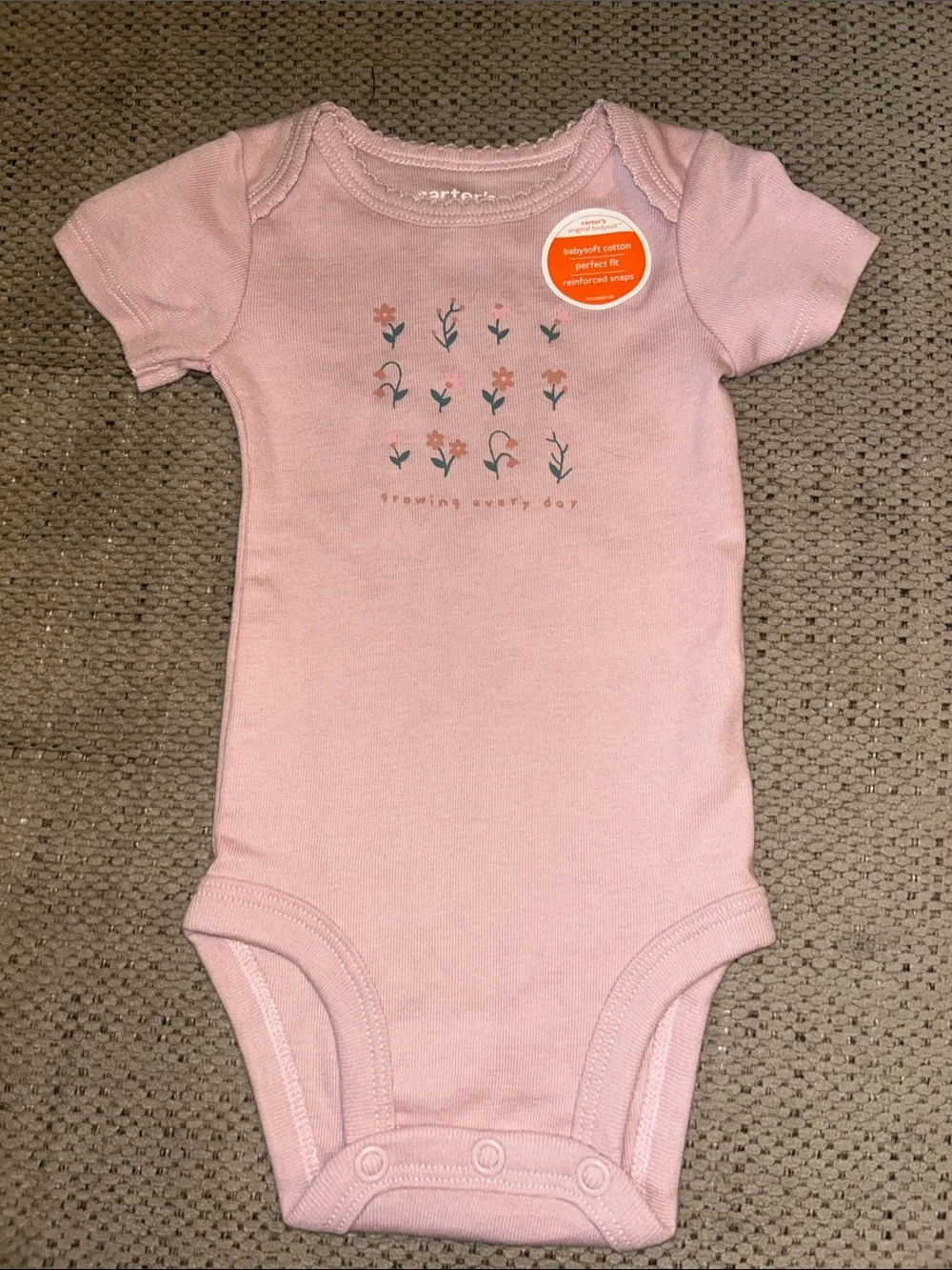 Carter's Light Pink Floral Print Baby Bodysuit